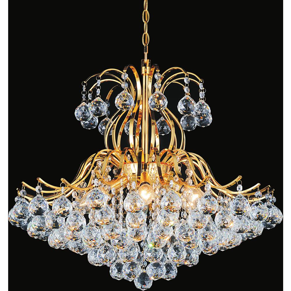 CWI Lighting Gloria 3-Light French Gold Chandelier with Beige Shade ...