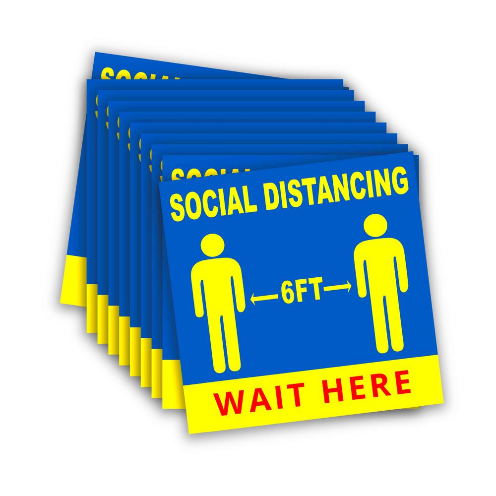 Social Apart Stand Here Sign Safety Distance Distancing Floor Decal Sticker Stop