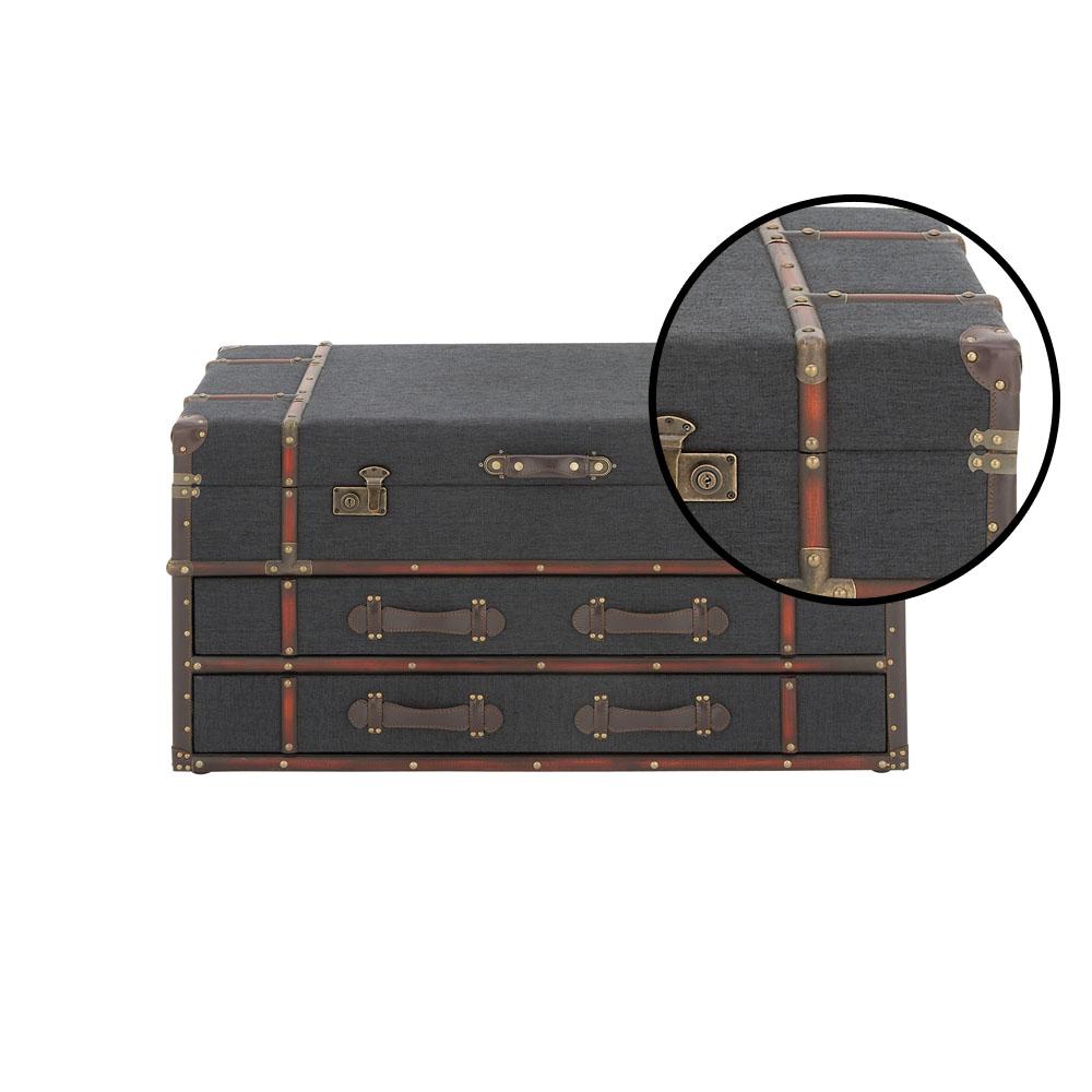 Litton Lane 40 In X 21 Dark Blue Fabric Chest Coffee Litton Lane 40 In X 21 Dark Blue Fabric Chest Coffee