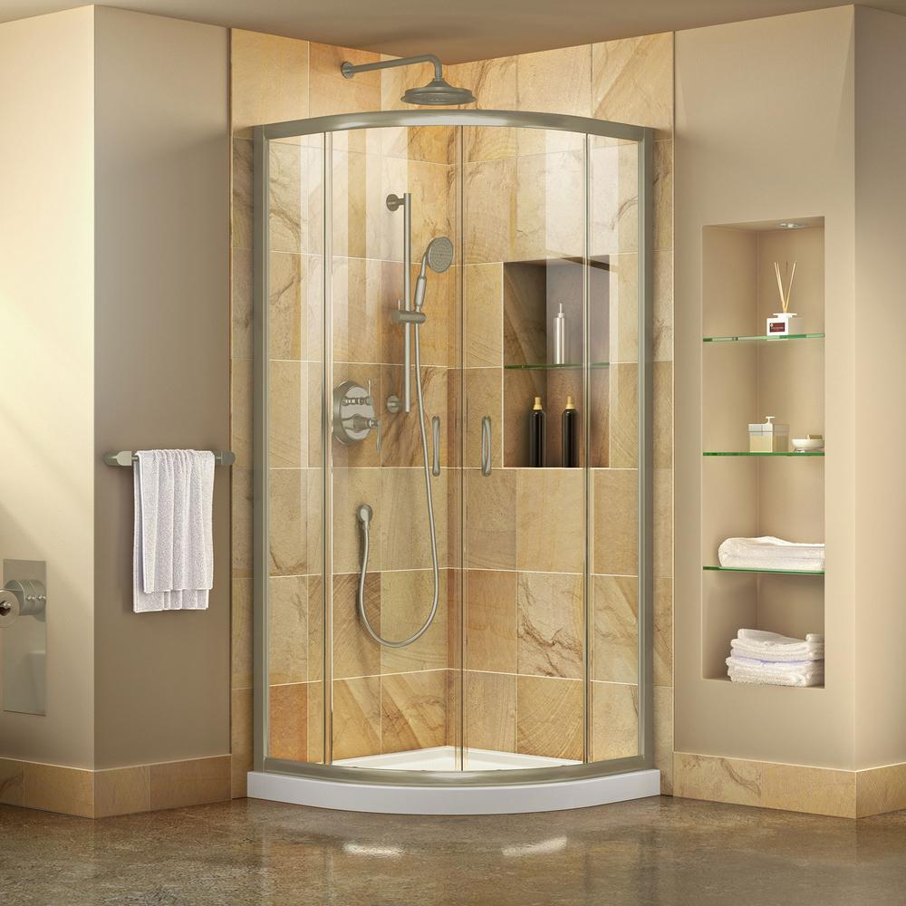 Dreamline Flex 32 In X 32 In Semi Frameless Pivot Shower Enclosure In Chrome With Corner Drain White Base Kit Dl 6714 01cl Tools Home Improvement Bathroom Fixtures Sailingschool Pl