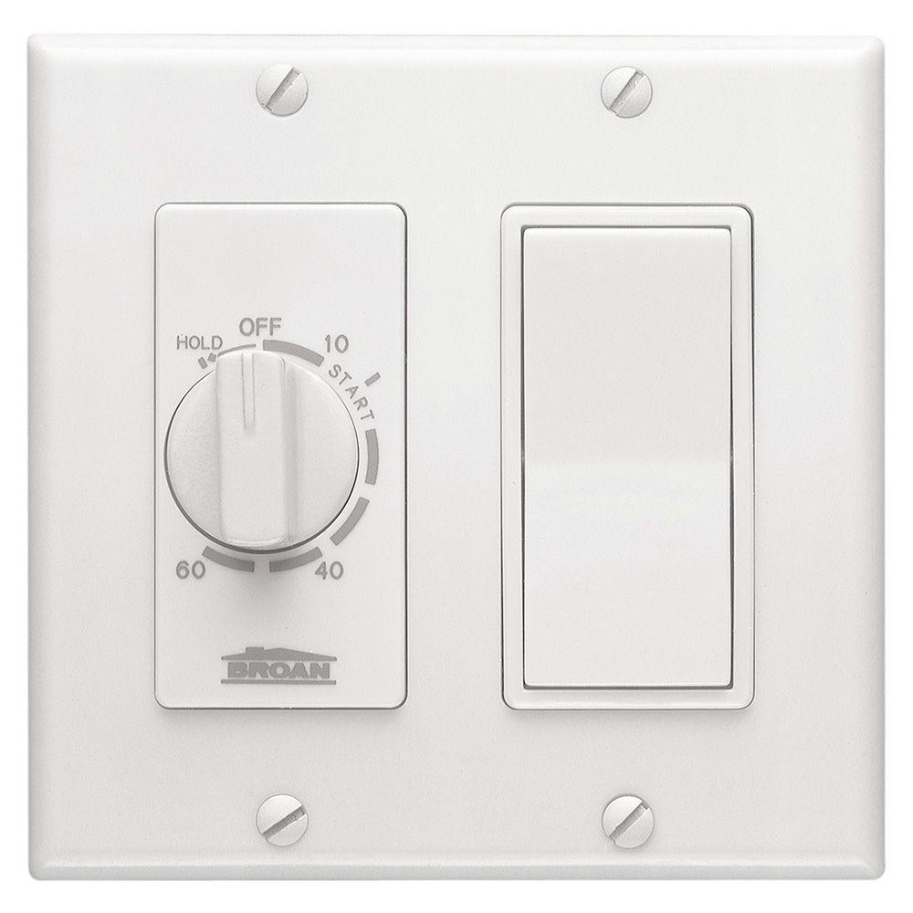 BroanNuTone 15 Amp 60Minute InWall Dial Timer with Rocker Switch