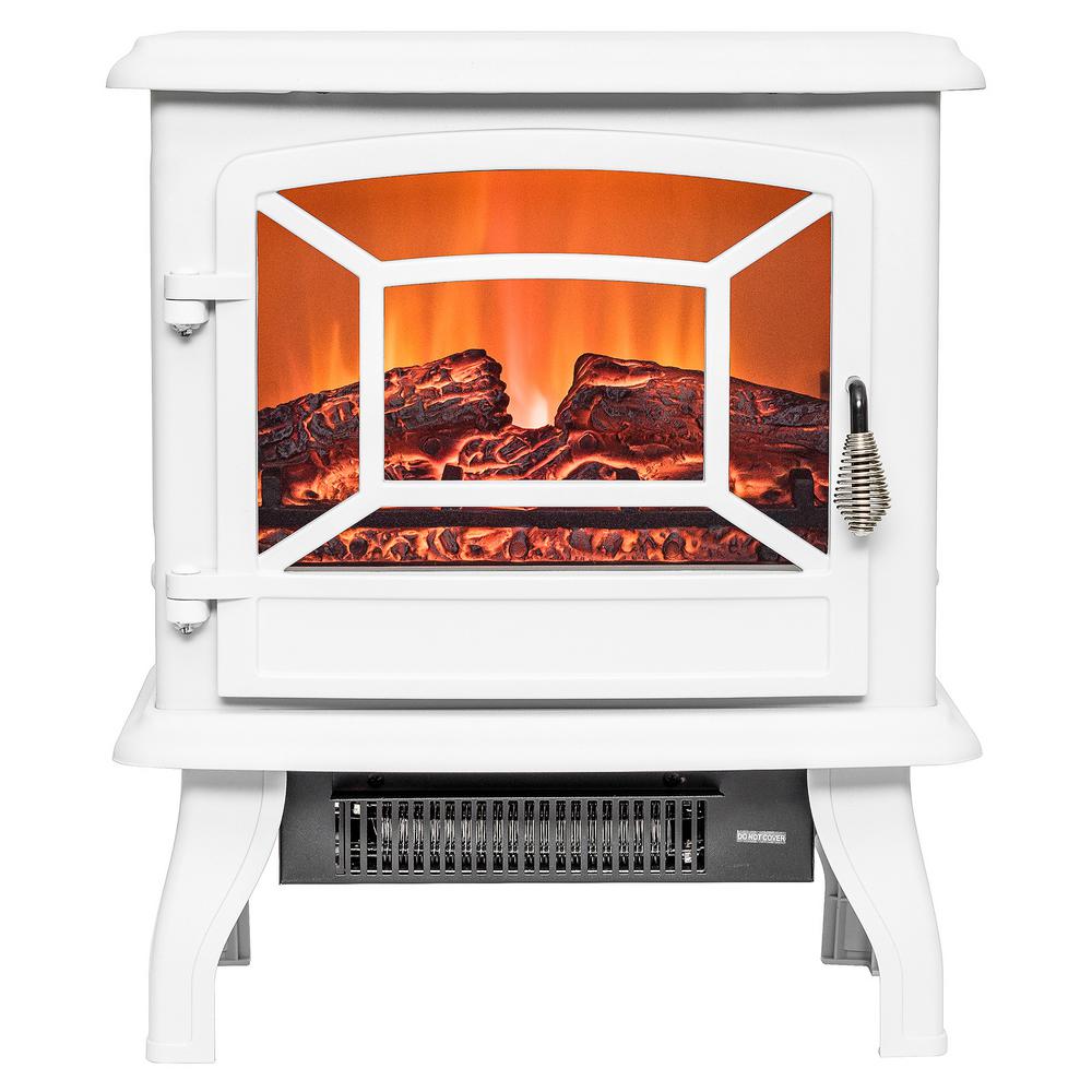 Akdy 17 In Freestanding Electric Fireplace White Fp0080 The Freestanding Electric Fireplace In White