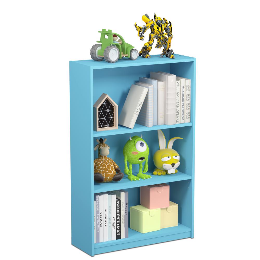 Furinno Jaya 3 Shelf Light Blue Open Bookcase 14151r1lbl The Home Furinno Jaya 3 Shelf Light Blue Open Bookcase