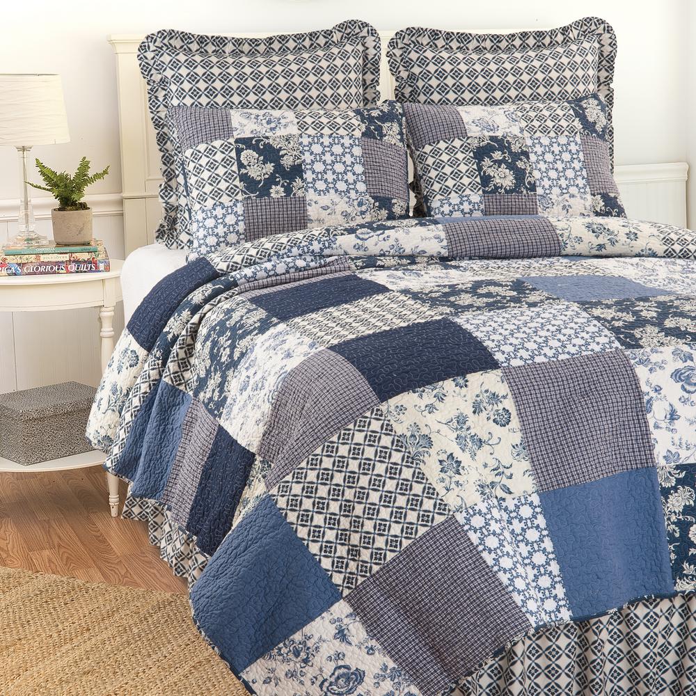 C F Home Blue Bonnie Twin Quilt Set 82295 2tset The Home Depot