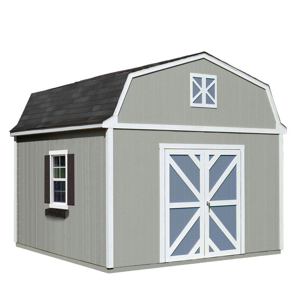 Handy Home Products Installed Sequoia 12 ft. x 12 ft. Wood Storage Shed ...