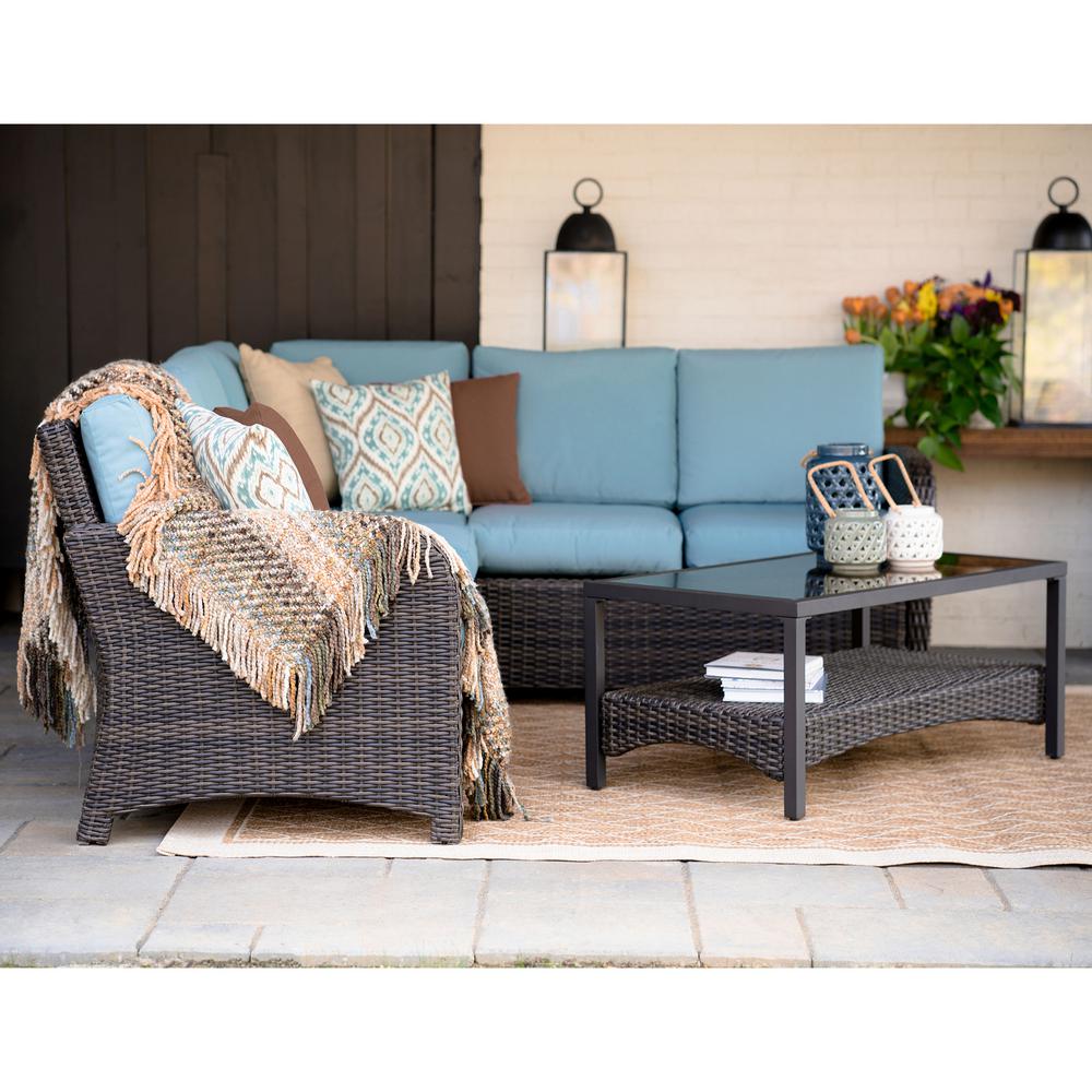 Leisure Made Bessemer 5-Piece Wicker Outdoor Sectional Set with Tan ...