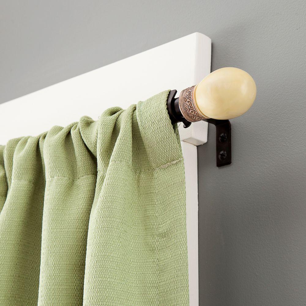 Kenney Hannah 48 86 In Adjule 5 8 Standard Decorative Kenney Hannah 48 86 In Adjule 5 8 Standard Decorative Window Single Curtain Rod Dark Brown