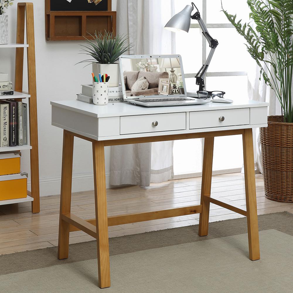 Usl Pearce White And Natural Maple Small Office Desk Sk19187ar1 Mw