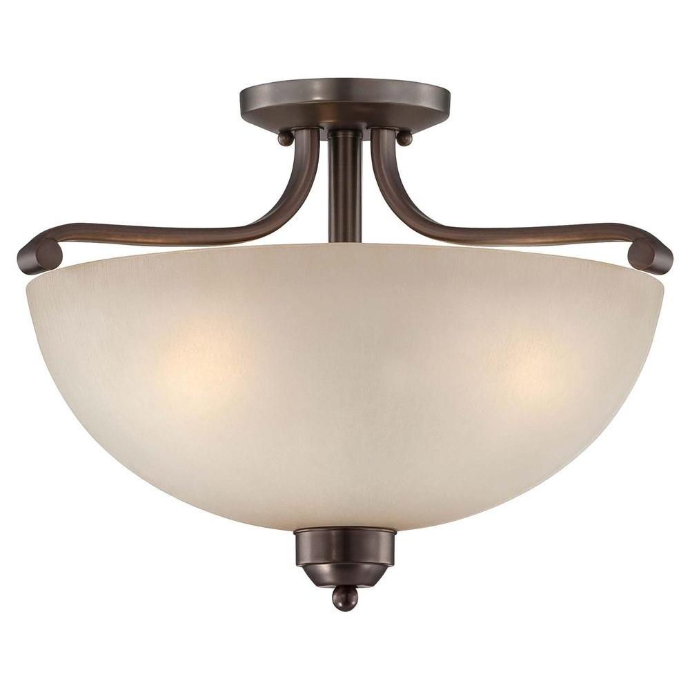 Minka Lavery Paradox 3-Light Harvard Court Bronze Semi-Flush Mount ...