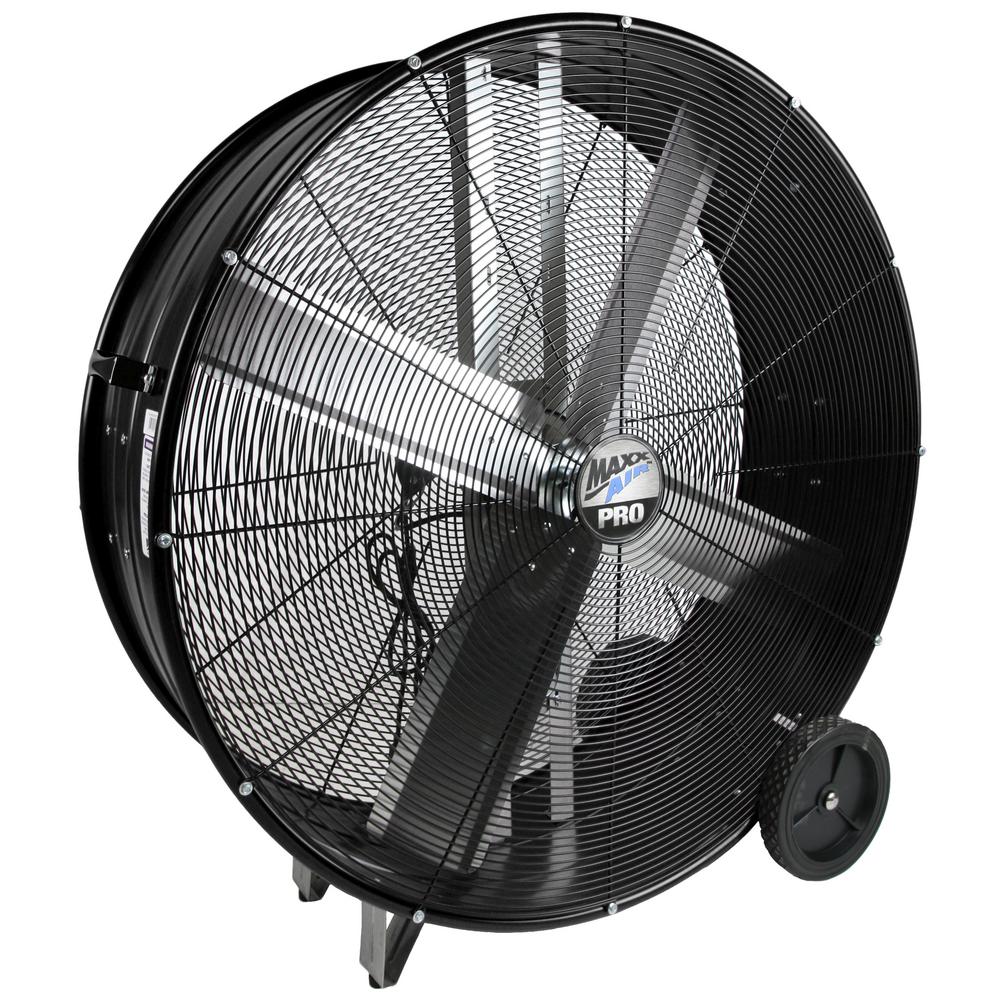 MaxxAir PRO 42 in. 2 Speed Drum Fan with Hanging Receivers-BF42BDBLKPRO ...