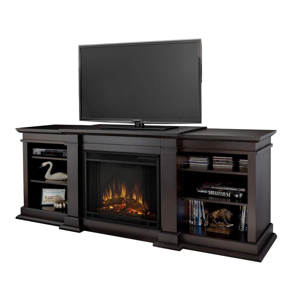 Real Flame Fresno 72 In Media Console Electric Fireplace Tv Stand Black