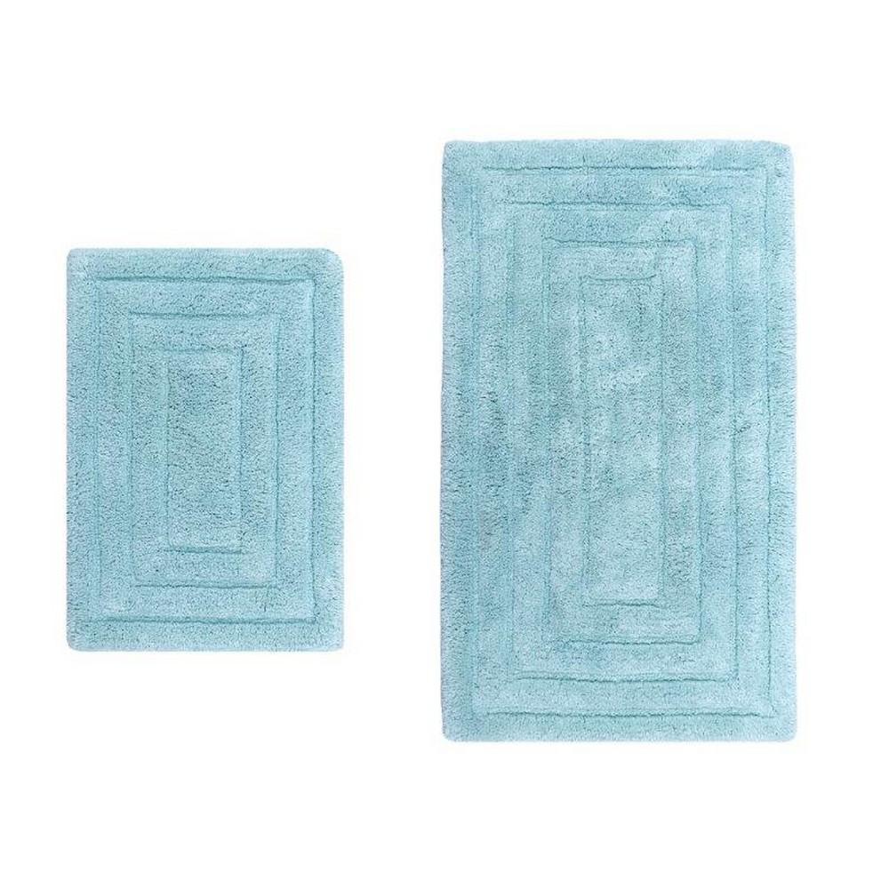 20 by 30-Inch Pebble Design Castle Hill Bath Mat with Spray Latex Backing Light Blue