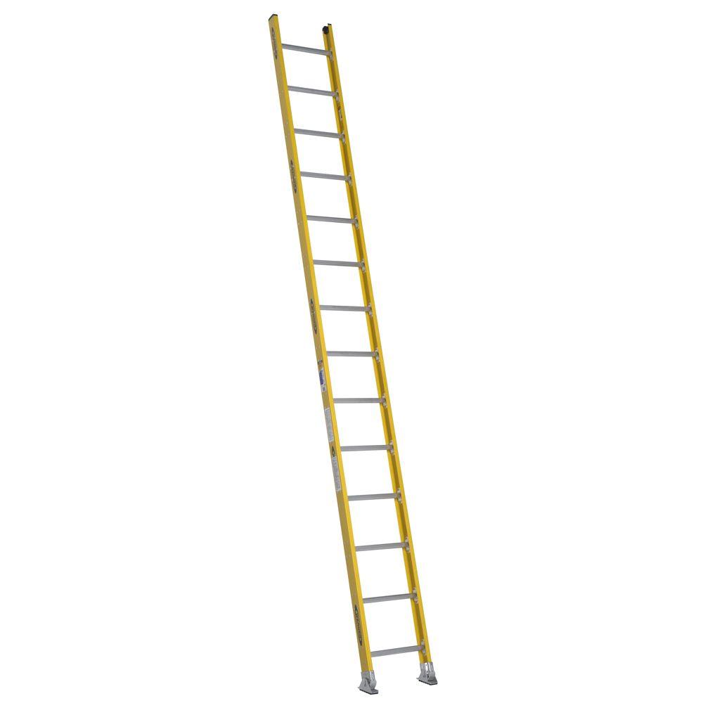 Werner 14 ft. Fiberglass Round Rung Straight Ladder with 375 lb. Load