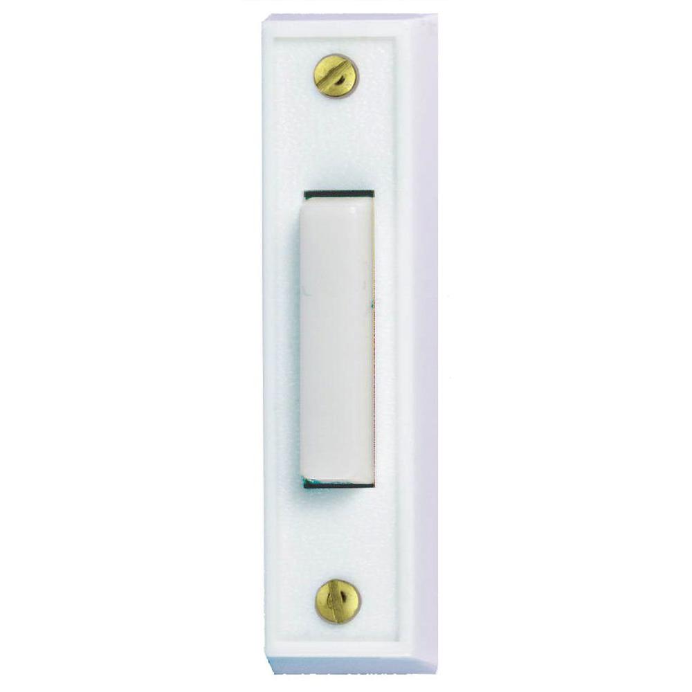 Hampton Bay Wired Lighted Door Bell Push Button, White-HB