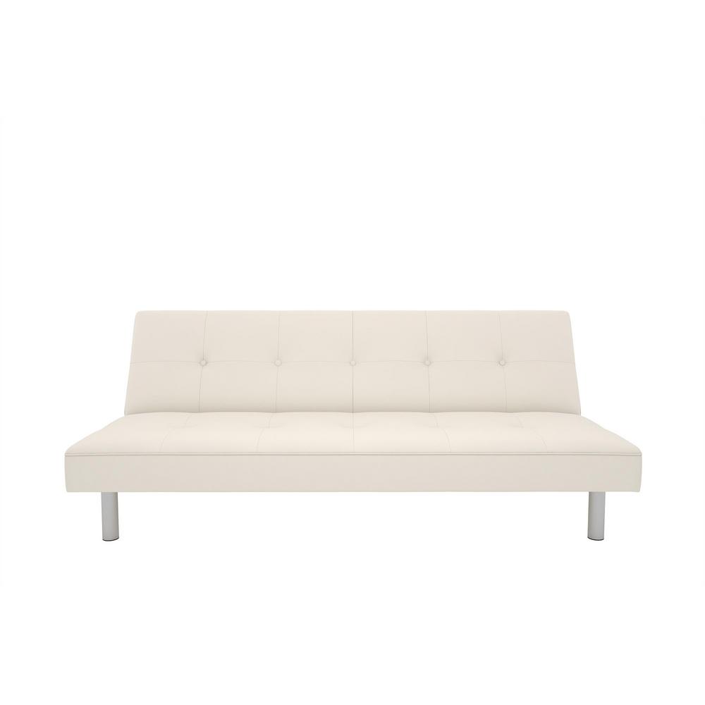DHP Nina White Futon Sofa BedDE44803 The Home Depot