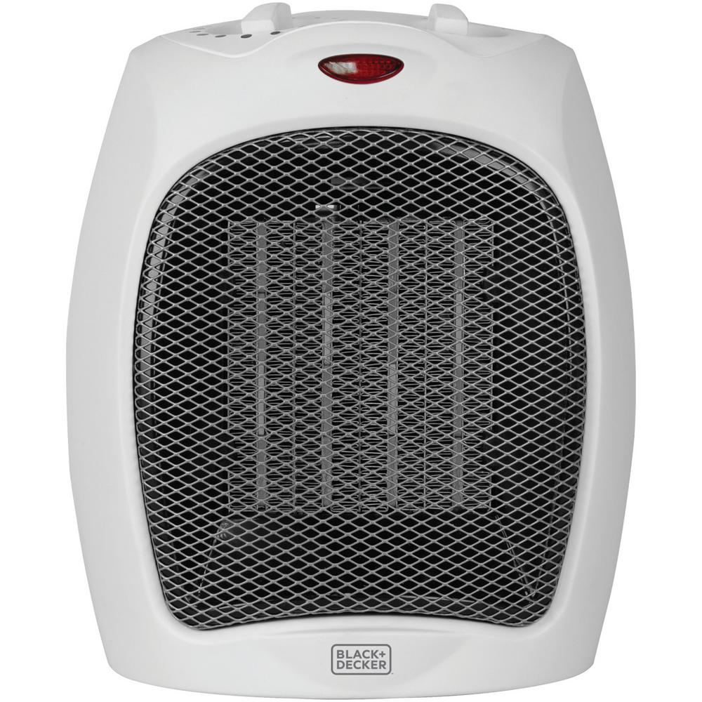 BLACK+DECKER 1500Watt White Desktop Electric Ceramic Space Heater