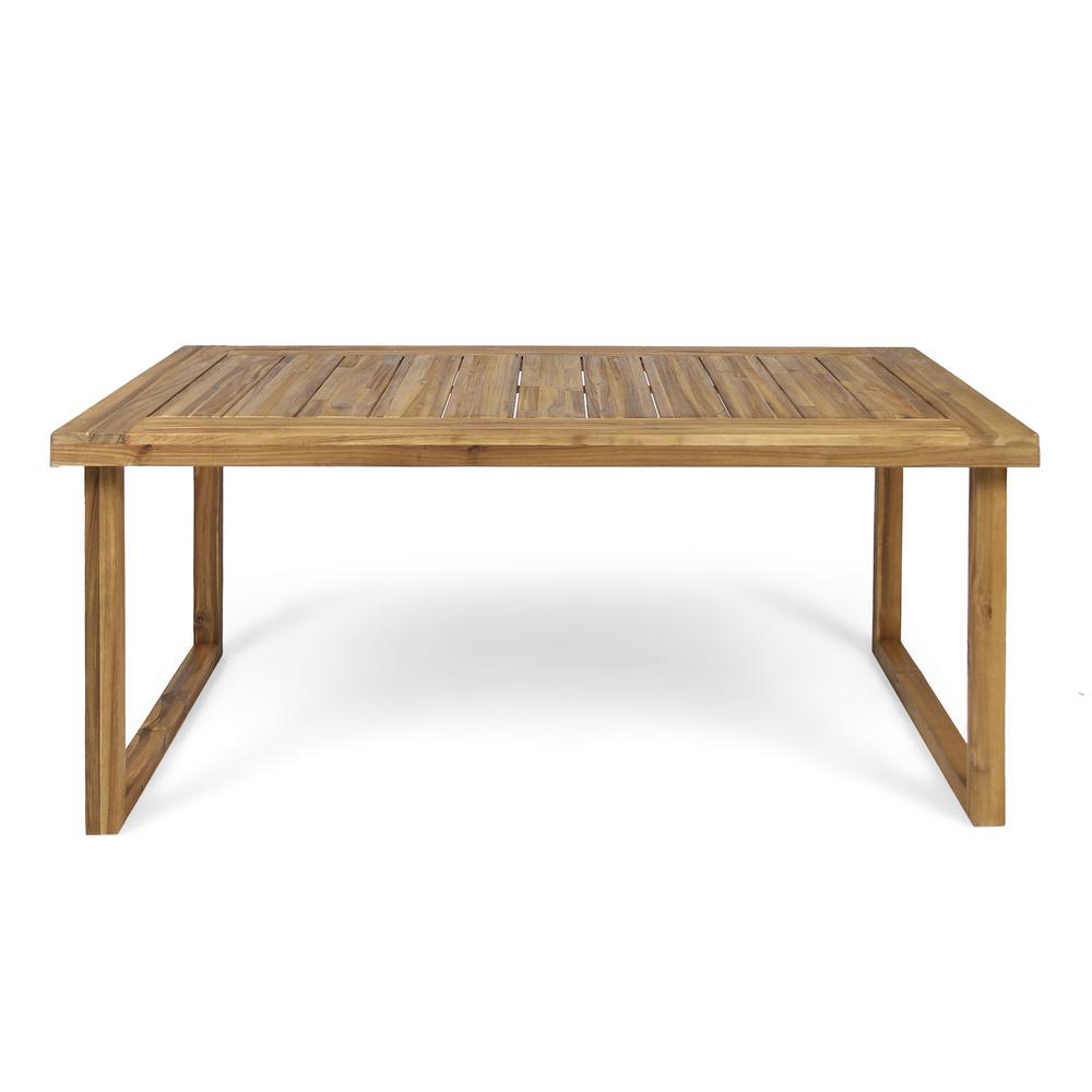 Noble House Nestor Sandblast Natural Rectangular Wood Outdoor Dining Table