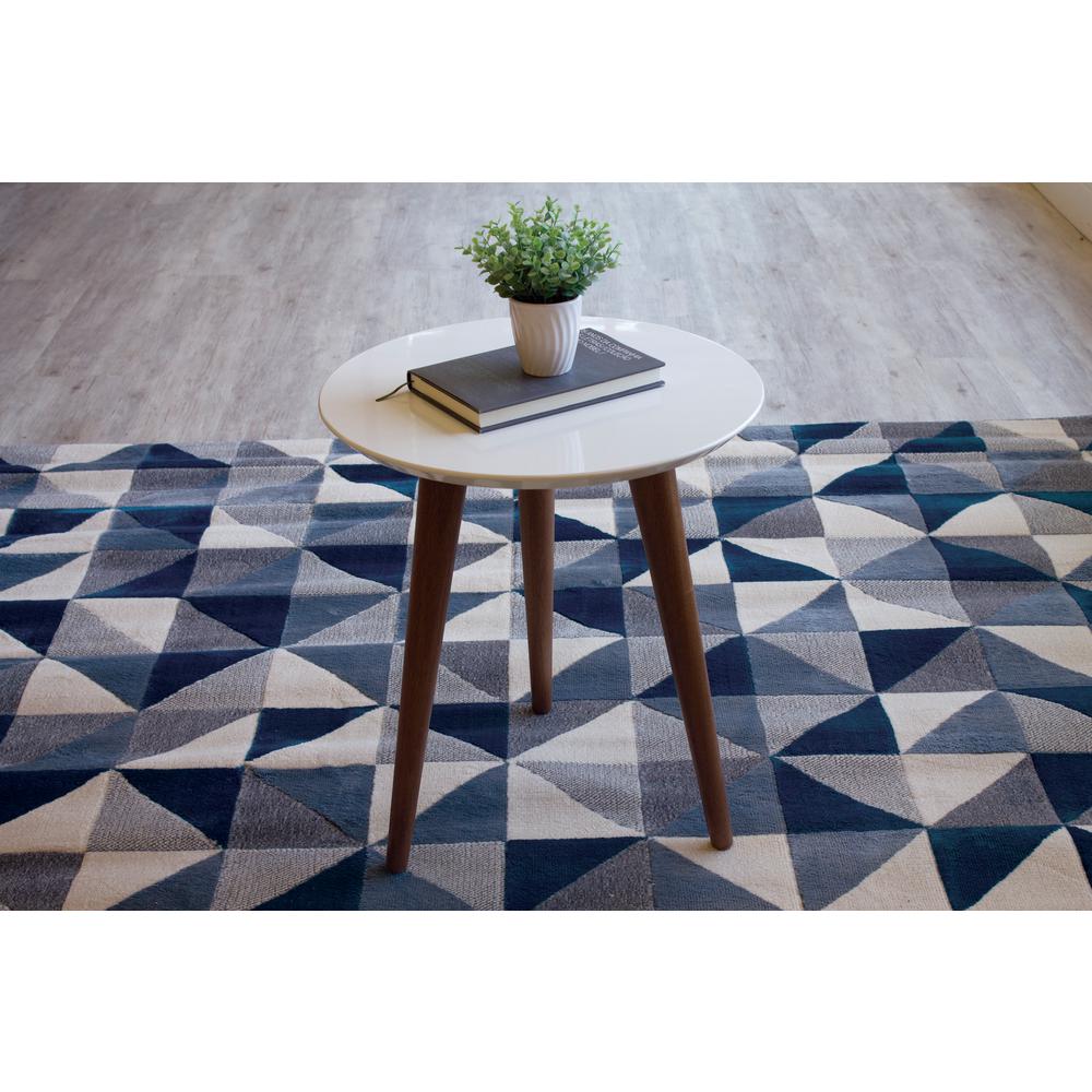 Manhattan Comfort Moore 17.32 in. OffWhite Round End Table 252152