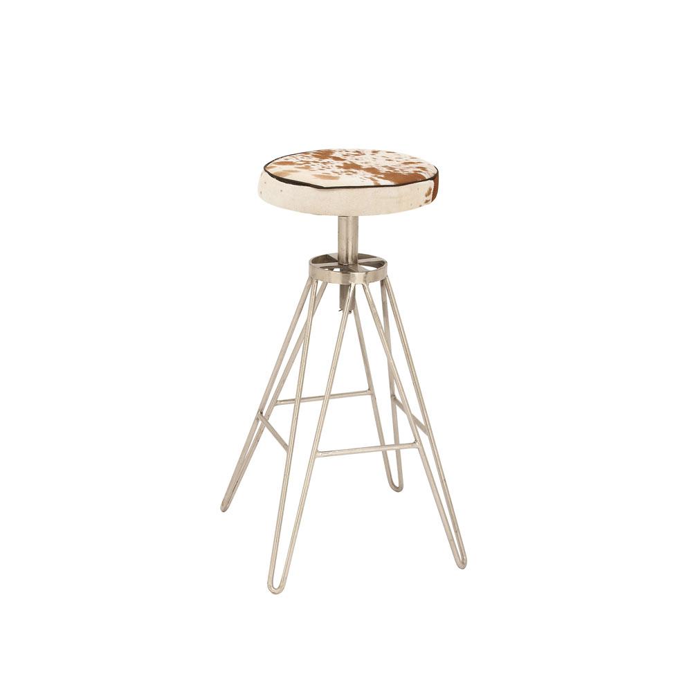 Litton Lane 31 In White Leather Hide Bar Stool 80587 The Home Depot White Leather Hide Bar Stool