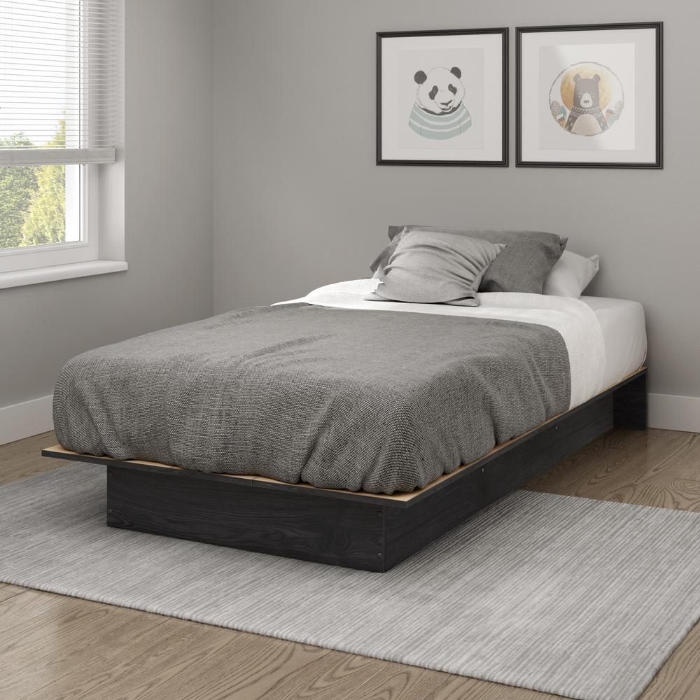 South S Libra Gray Oak Twin Platform 10435 The Home Depot