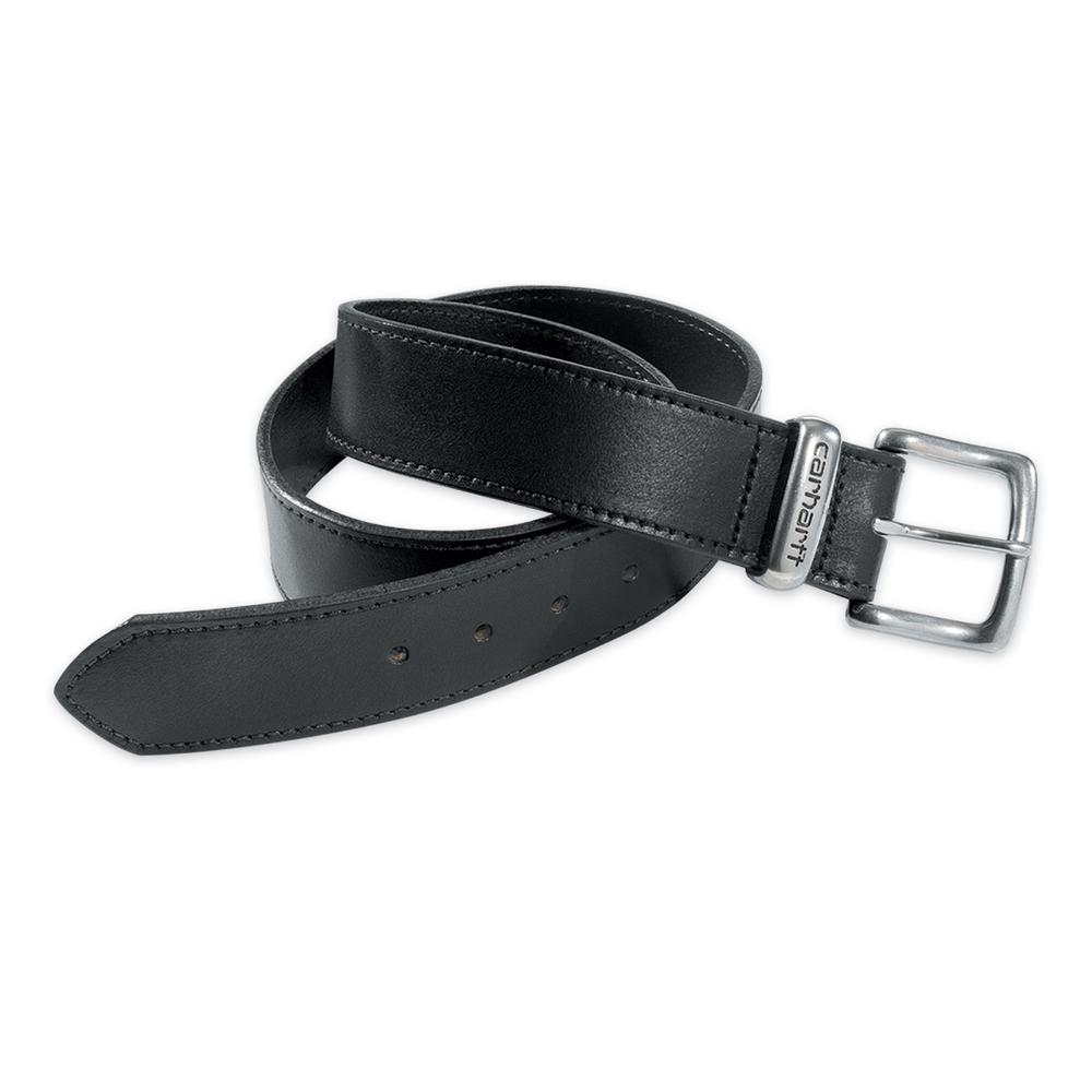 Carhartt Men&#39;s Size 46 Black Leather Jean Belt-2200-30-46 - The Home Depot