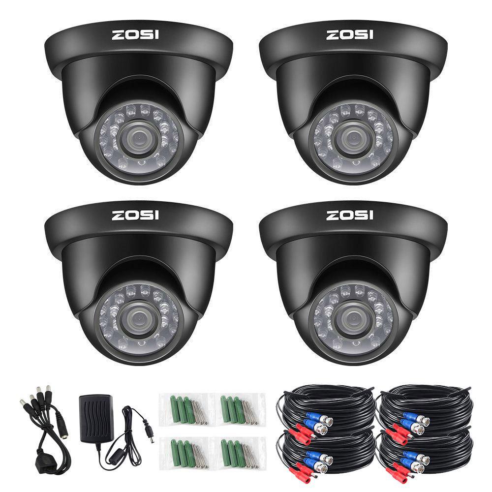 ZOSI Wired 1080p Black Indoor Dome TVI Security Camera Compatible For ...