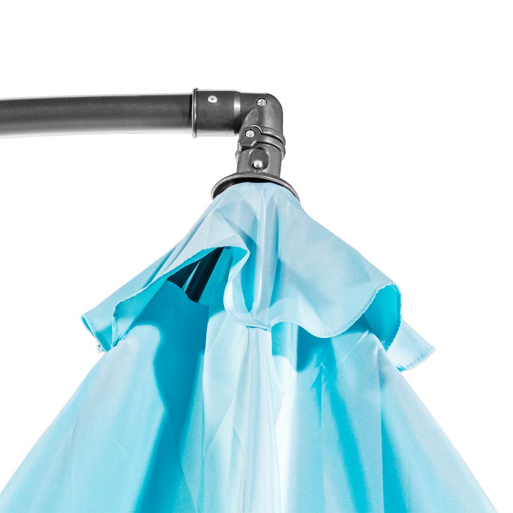 Barton 10 Ft Aluminum Outdoor Hanging Market Patio Umbrella In Aqua 96184 The Home Depot