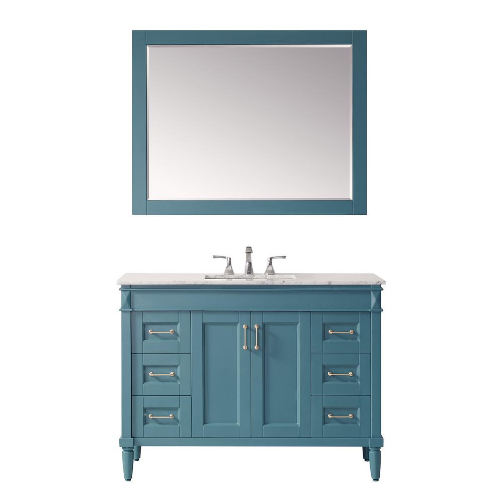 Roswell Catania 48 Vanity In Royal Green With Carrara White