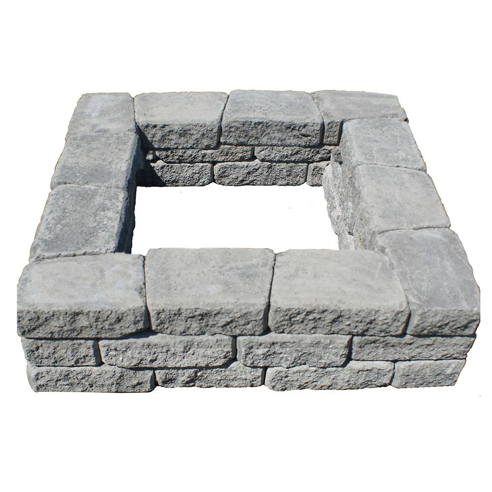 Mutual Materials Romanstack 39 in. x 39 in. Concrete Fire Pit Kit in Cascade Blend