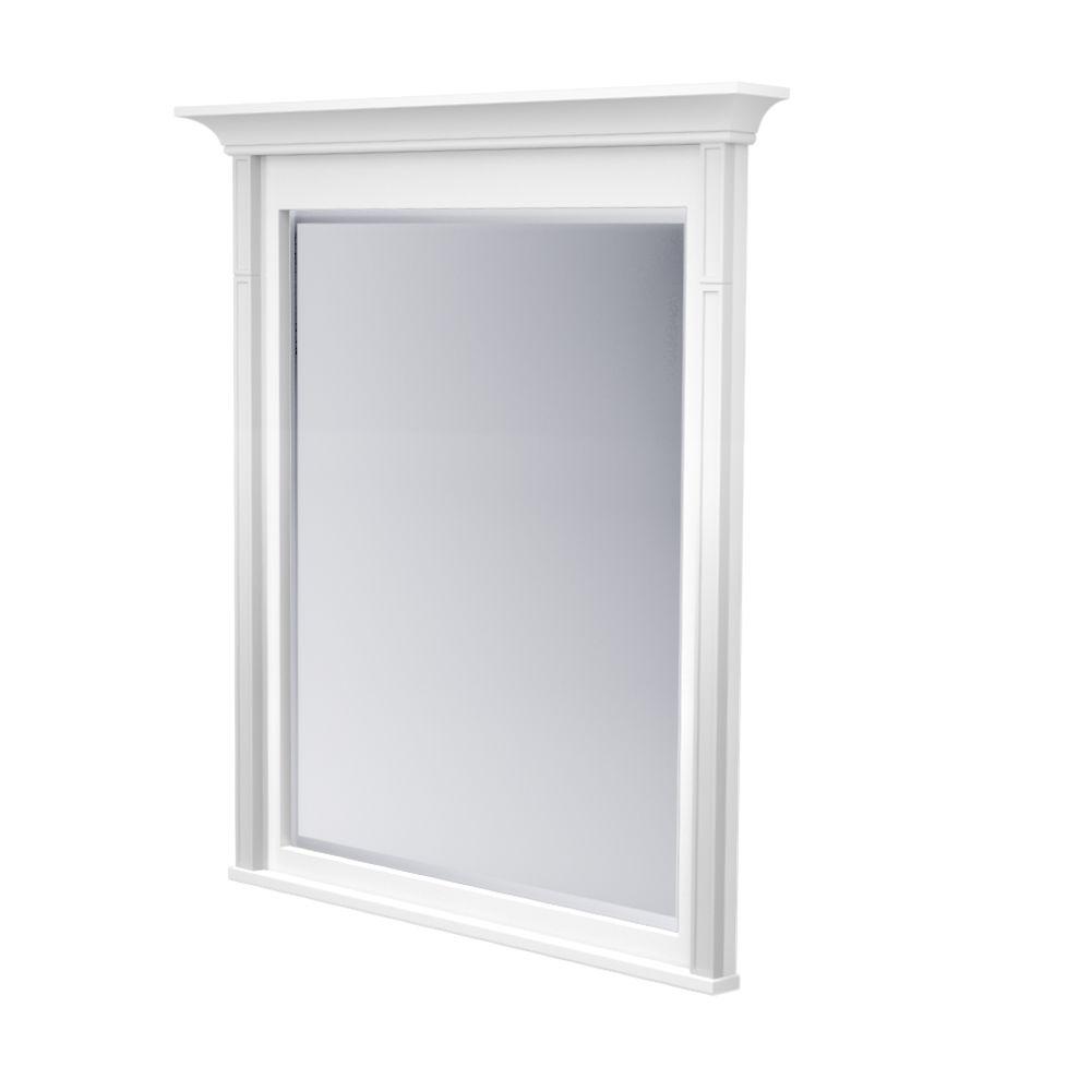 KraftMaid 42 in. L x 36 in. W Framed Wall Mirror in Dove ...