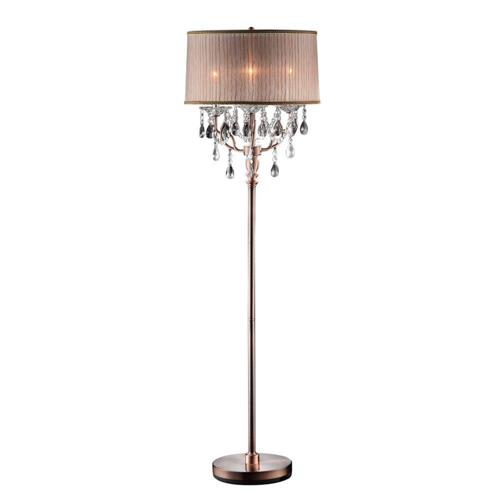 Ok Lighting 62 In Antique Rosie Crystal Floor Lamp Ok 5126f The