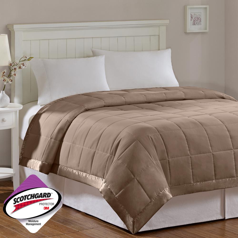 Down Alternative Quilted Comforter with Satin Trim
