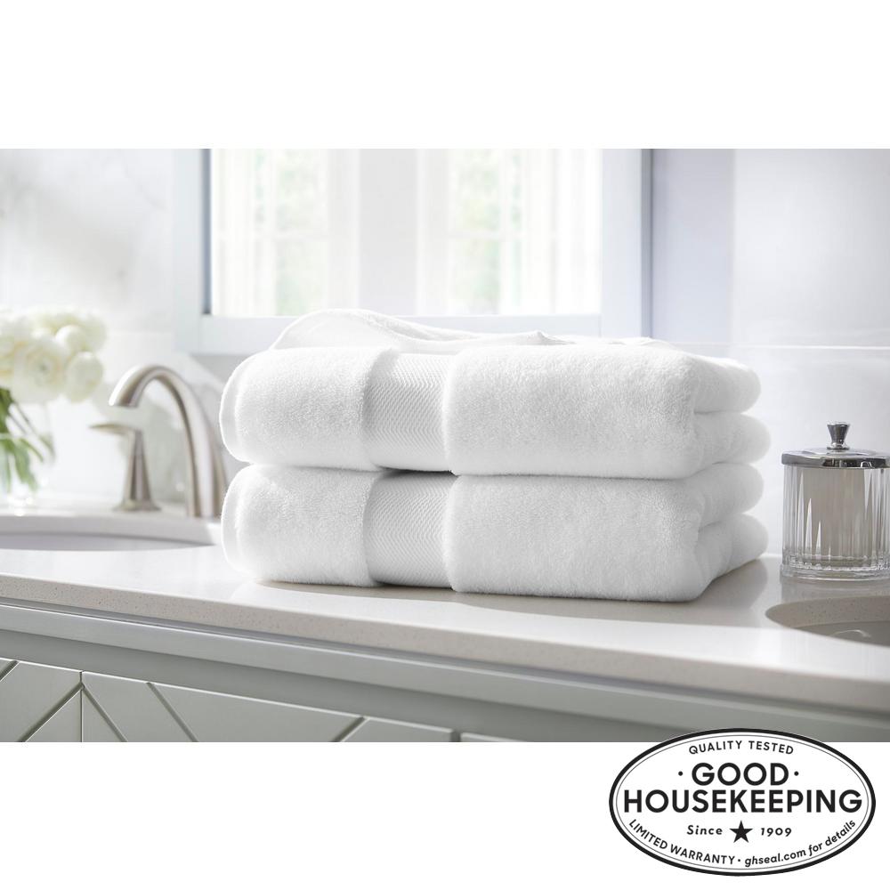 white cotton towels