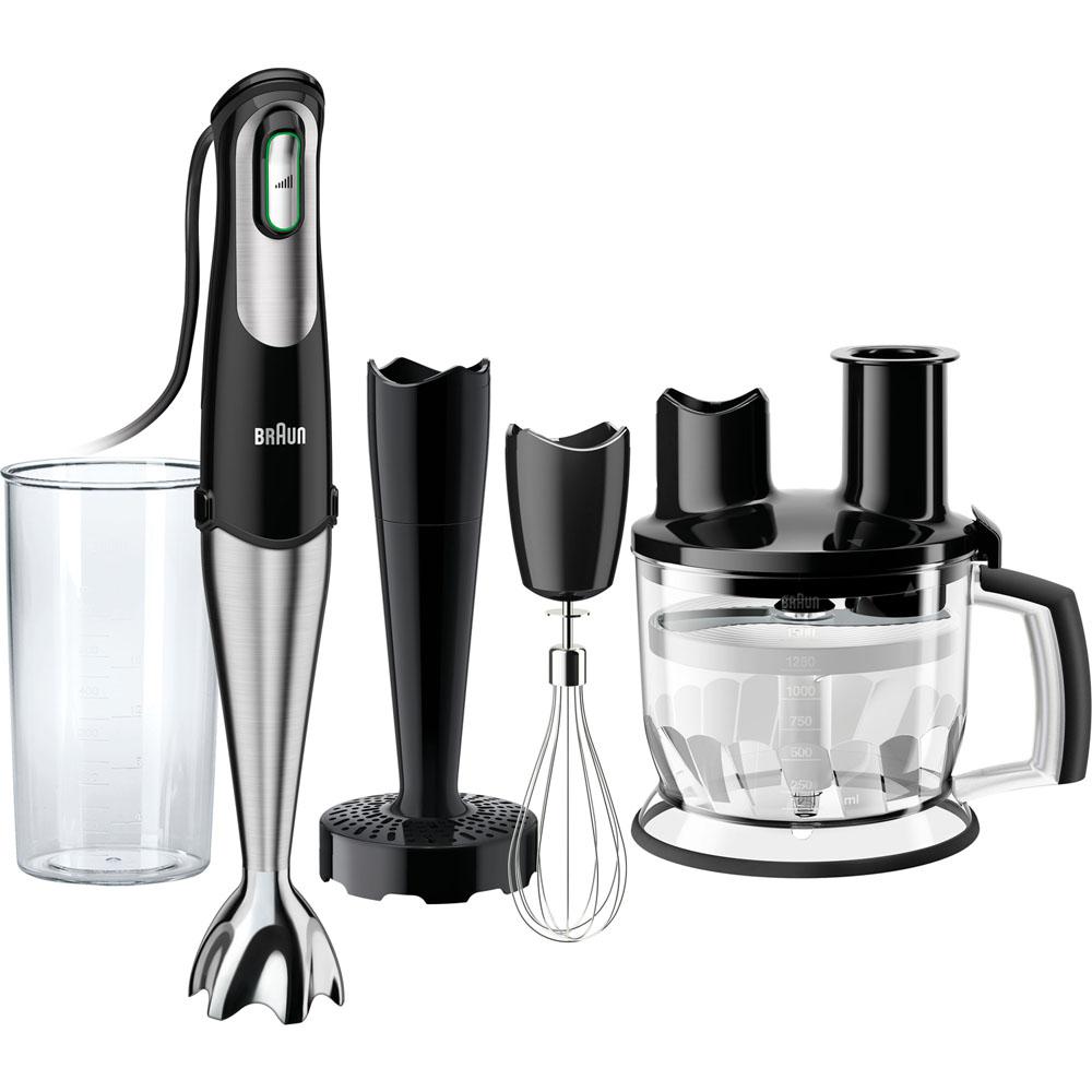 MultiQuick 7 MQ725 SmartSpeed Black Stainless Steel Immersion Hand Blender with Food Processor