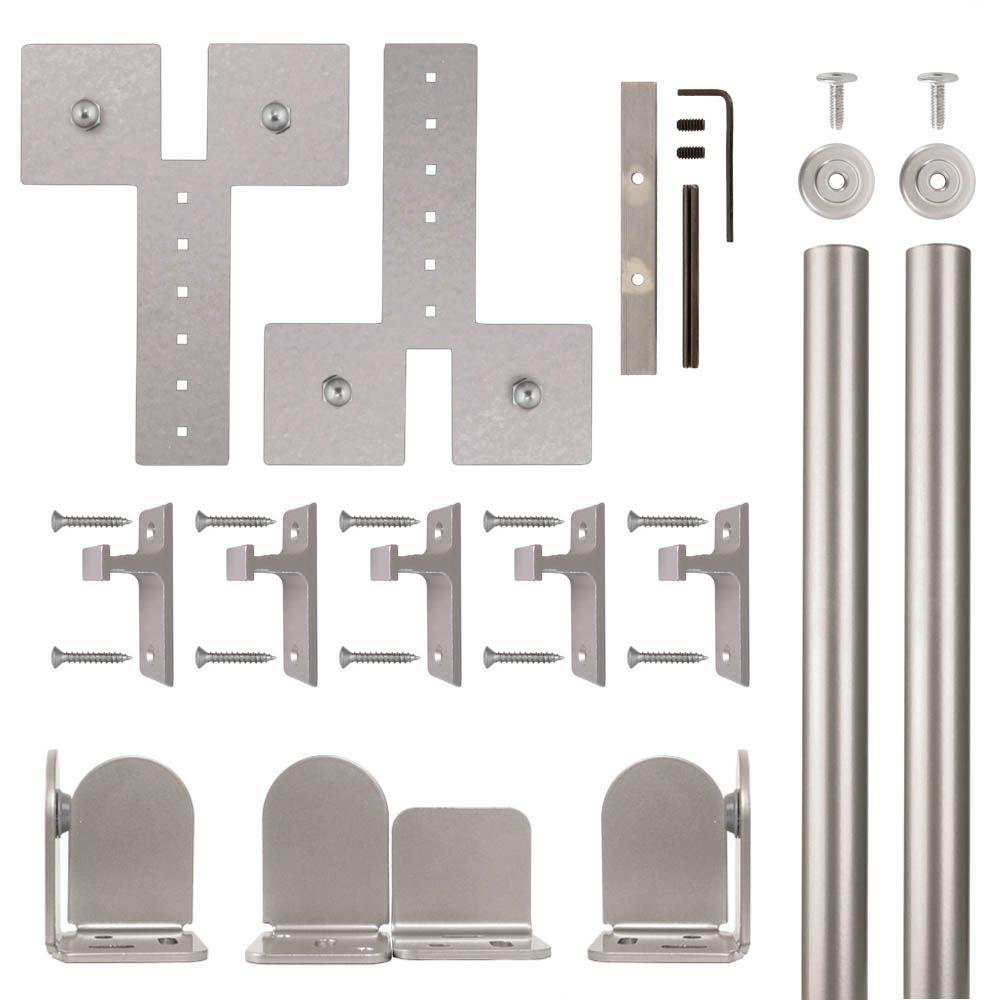 Wedge Black Rolling Door Hardware Kit for 3/4 in. to 11/2 in. Door