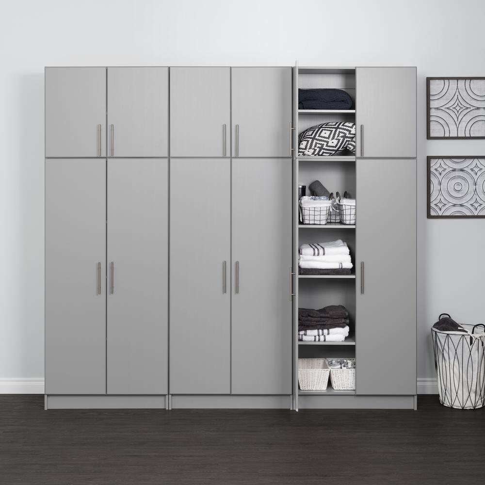 Prepac Elite Light Gray 65 In H X 32 In W X 16 In D Storage Cabinet Ges 3264 The Home Depot