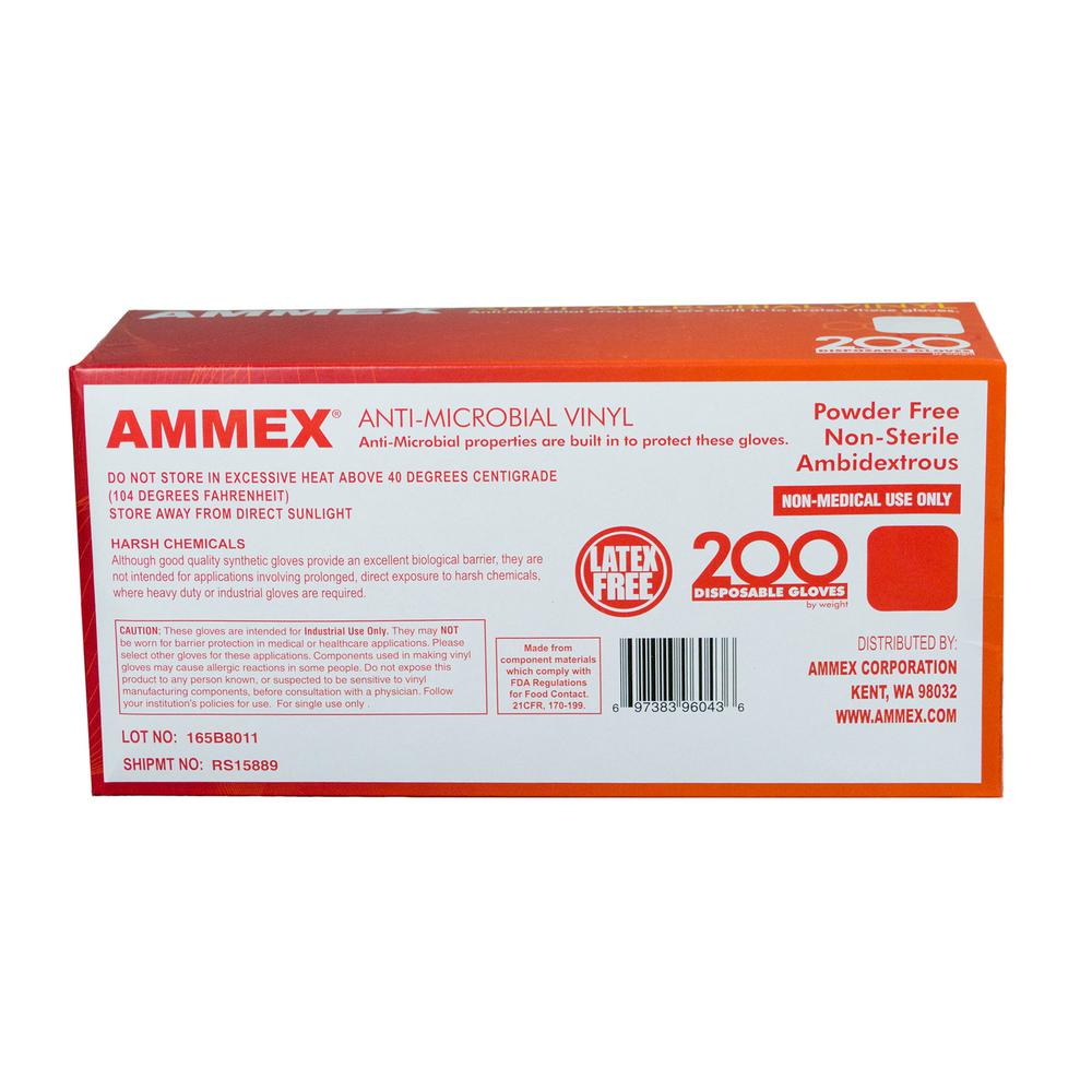 Clear Small - Box of 100 ASAP Vinyl Powder Free Industrial Multi-Purpose Gloves 2.0 mil Disposable