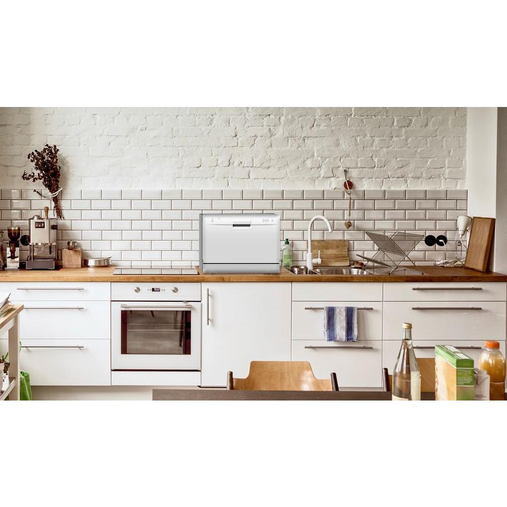 Rca Electronic Countertop Dishwasher In White With 6 Place Setting