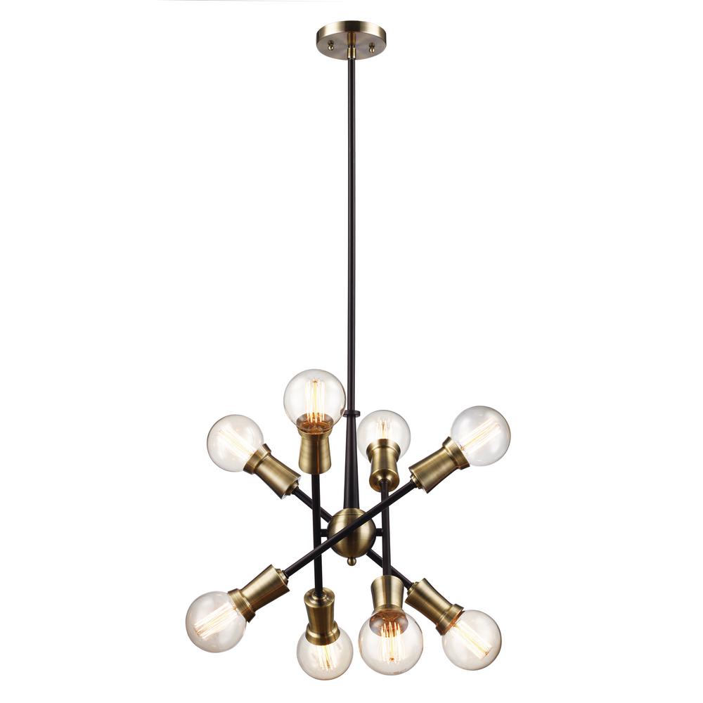 Bel Air Lighting Zody 8 Light Rubbed Oil Bronze And Antique Brass Bel Air Lighting Zody 8 Light Rubbed Oil Bronze And Antique Brass Pendant Pnd 2040 Rob Ab The Home Depot