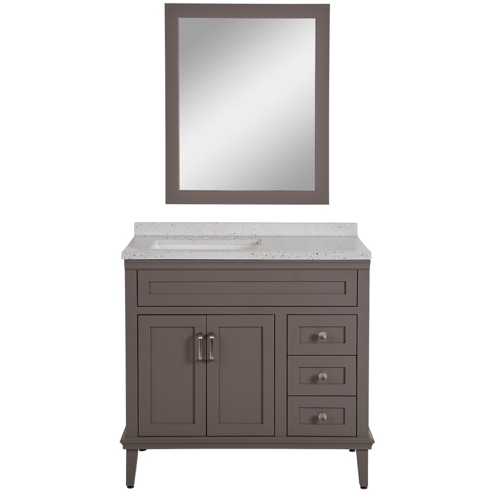 Home Decorators Collection Abbotsford 37 6 In W Vanity Taupe Gray Home Decorators Collection Abbotsford 37 6 In W Vanity Taupe Gray With Solid Surface Top