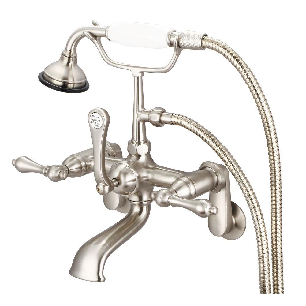 Water Creation 3 Handle Vintage Claw Foot Tub Faucet With Lever