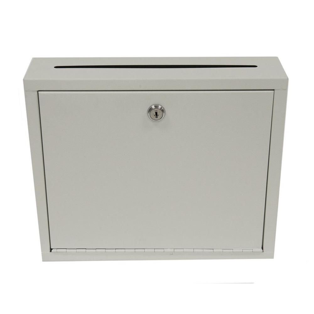 Adiroffice Large Size Grey Steel Multi Purpose Drop Box 631 03 The Home Depot