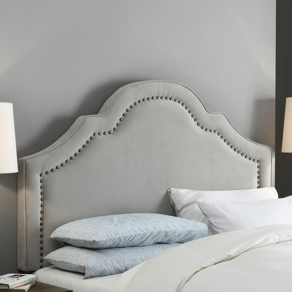 Firstime Verona Gray Velvet Full And Queen Headboard 31024 The Firstime Verona Gray Velvet Full And Queen Headboard 31024 The Home Depot