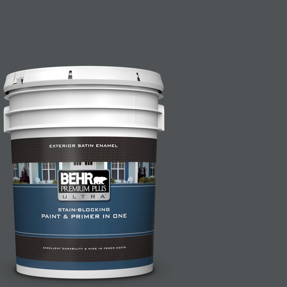 BEHR Premium Plus Ultra 5 gal. PPU2501 Carbon Copy Satin Enamel