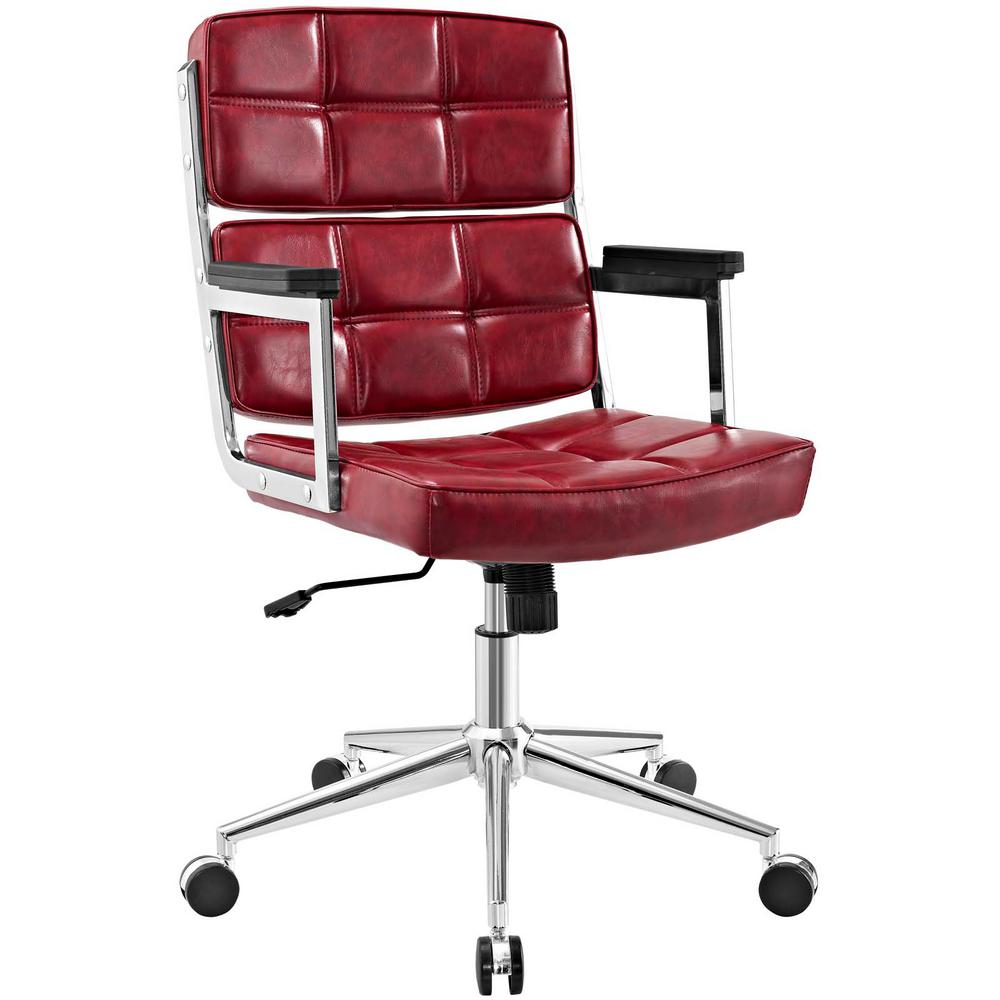 Modway Portray Red High Back Upholstered Vinyl Office Chair Eei 2685 Modway Portray Red High Back Upholstered Vinyl Office Chair