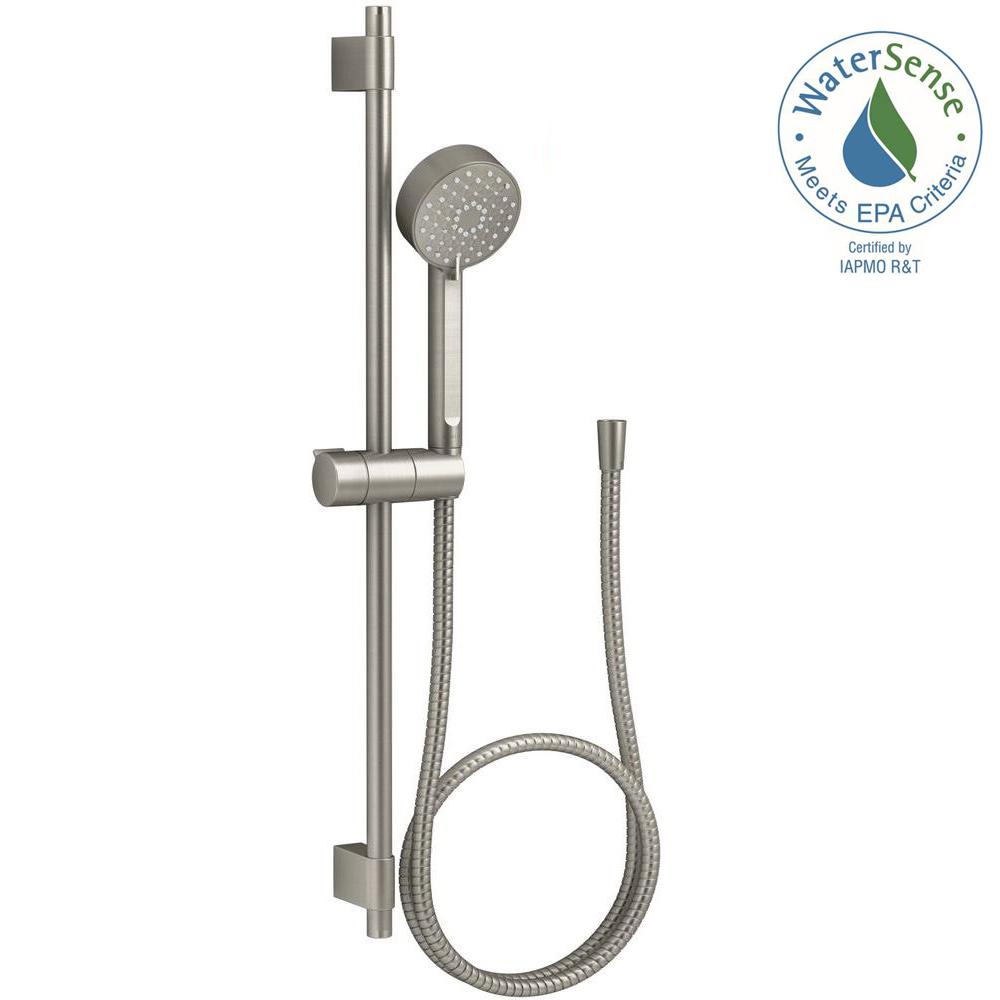 Kohler Awaken 3 Spray Function Hand Shower With Slide Bar Kit In Vibrant Brushed Nickel Kohler Awaken 3 Spray Function Hand Shower With Slide Bar Kit In Vibrant Brushed Nickel