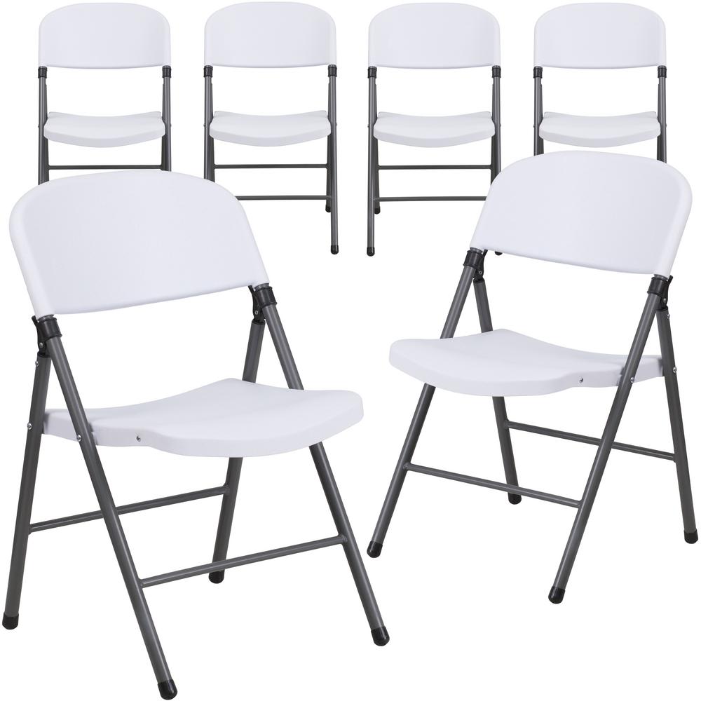 Carnegy Avenue Granite White Metal Folding Chair (6Pack