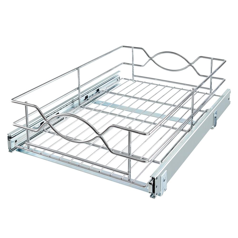 Home Decorators Collection 14 in. W Wire Pull-Out Basket ...