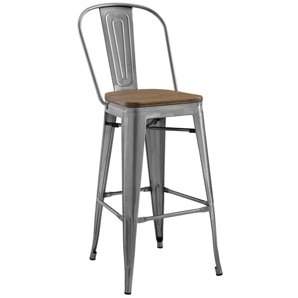 Modway Promenade Metal Bar Stool Eei 2814 Gme The Home Depot