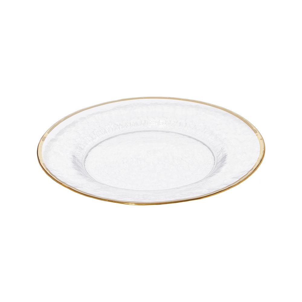 Split P Metallic Gold Rim Glass Clear Salad Plate (Set of 4)2825652G